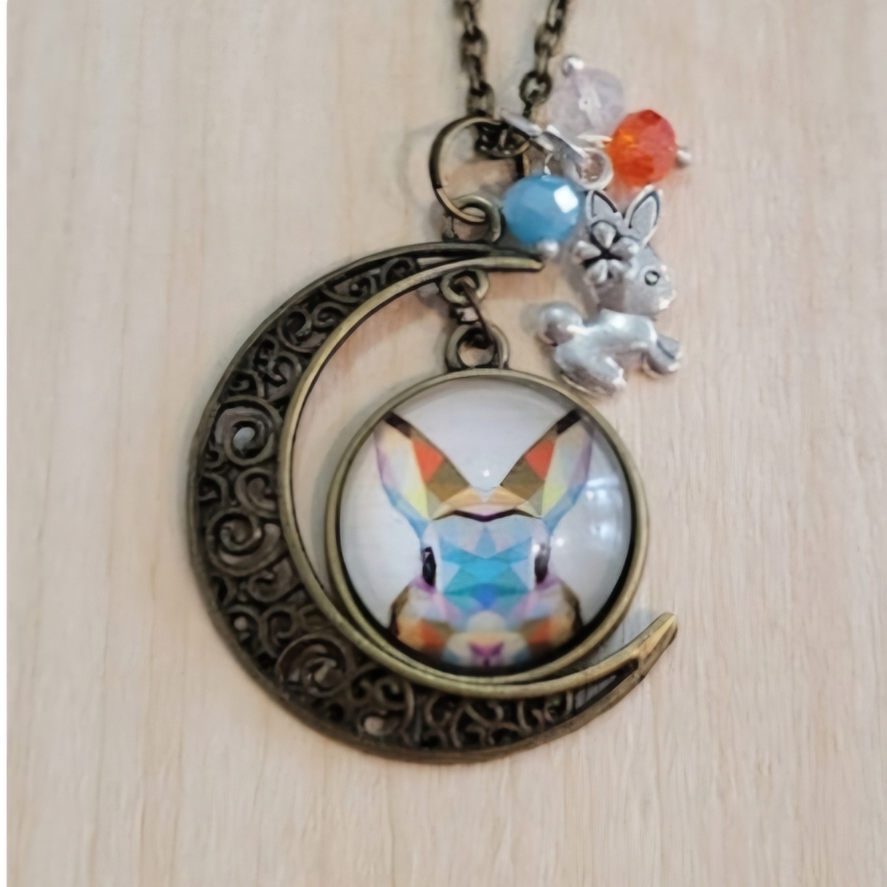 Bunny Necklace,  Easter Bunny Charm Necklace